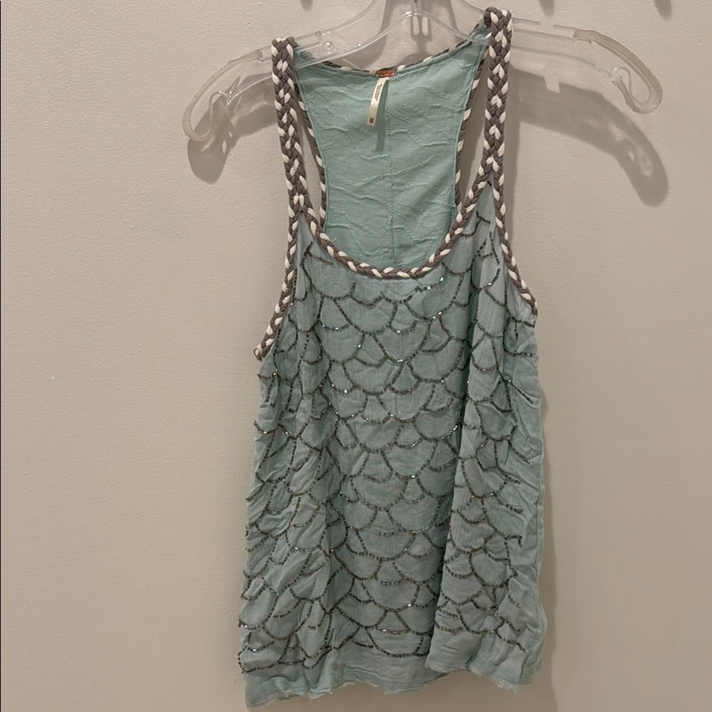 Free People Braided Strap Seafoam Green Women's Top